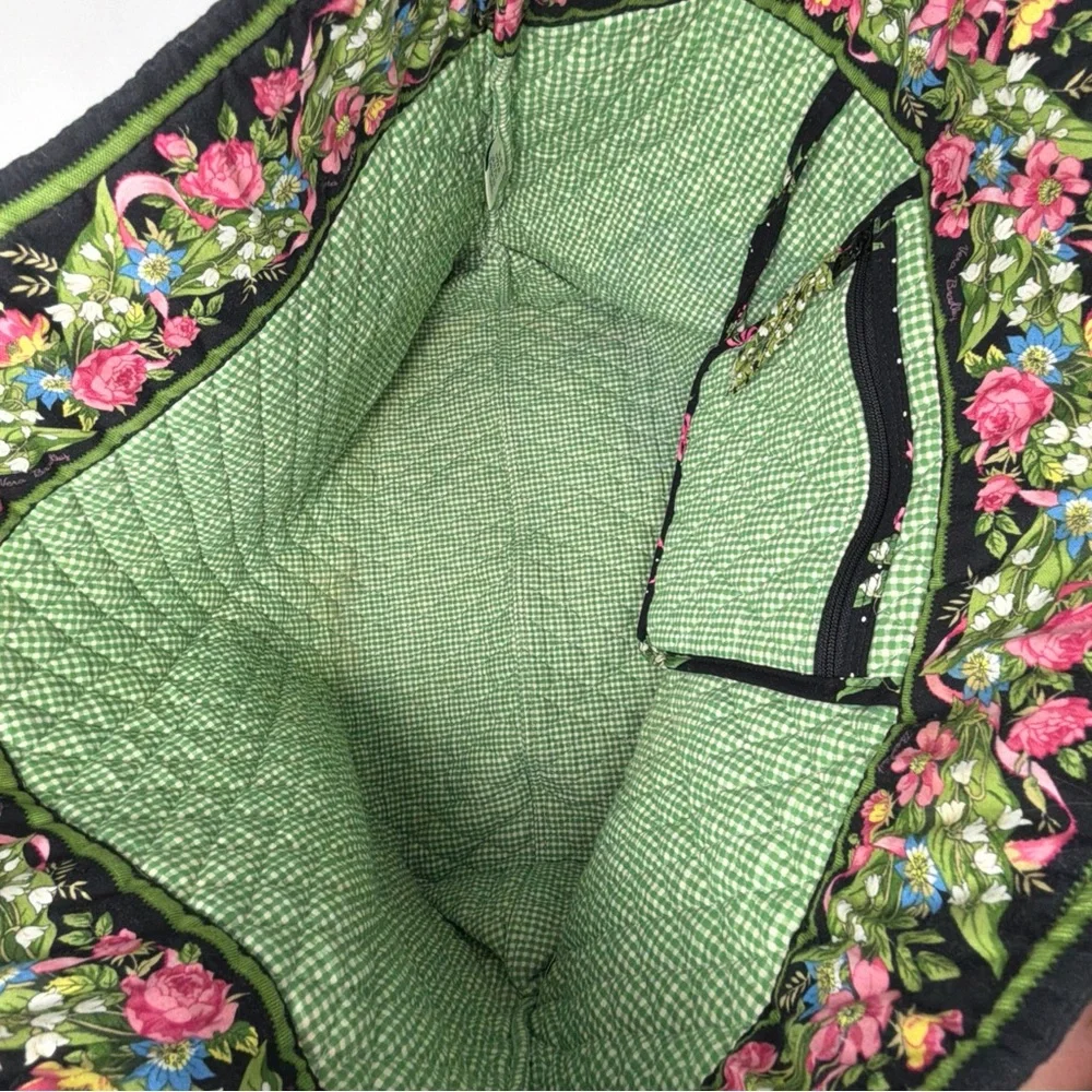Vera Bradley New Hope Breast Cancer Vintage Tote Black Pink Green READ - Picture 3 of 15